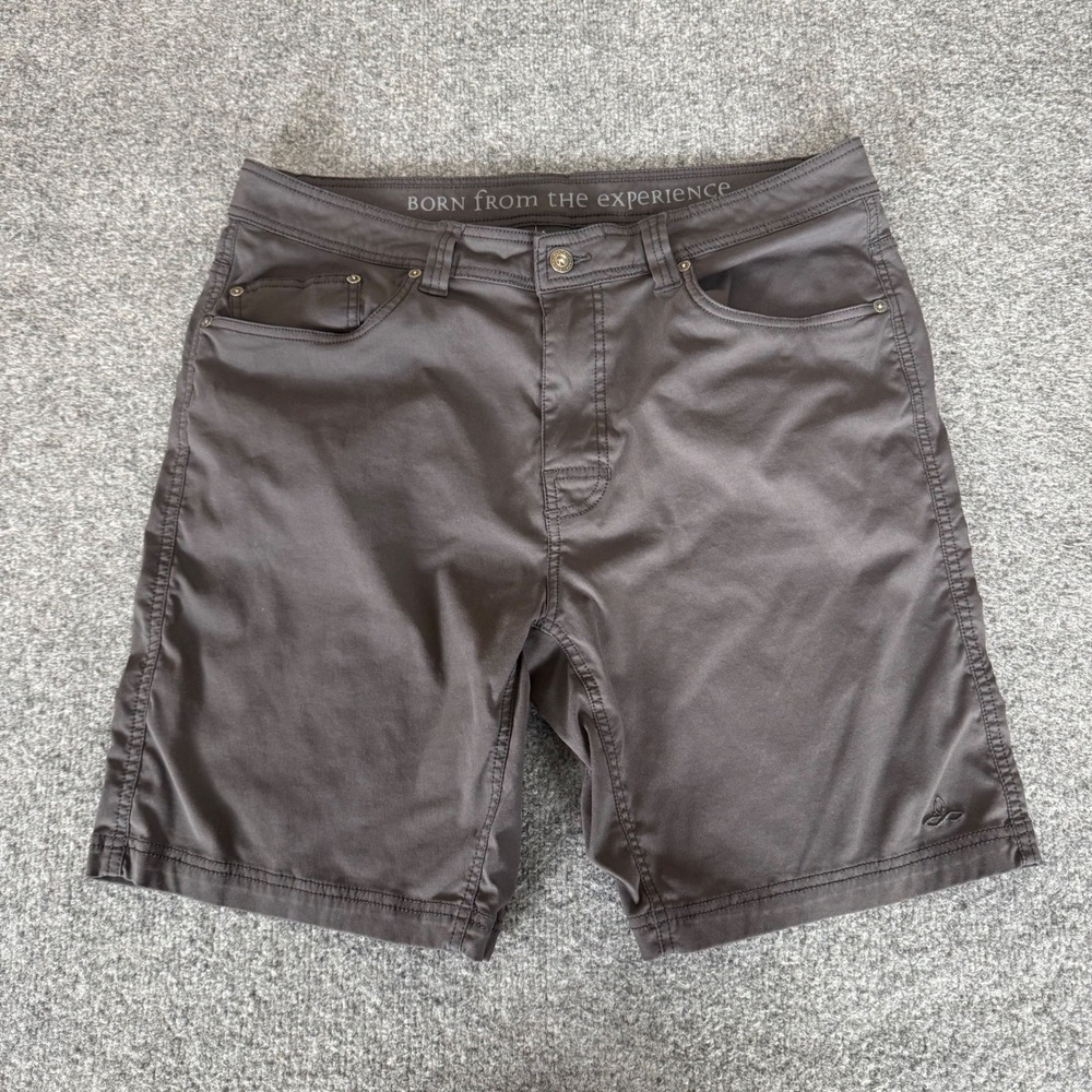 prAna Brion Shorts Mens‎ 36 Gray Stretch Hiking Outdoor Travel Climbing Trail